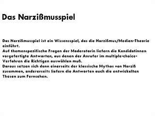 -Innen «Narcissism in the media using television as an example»