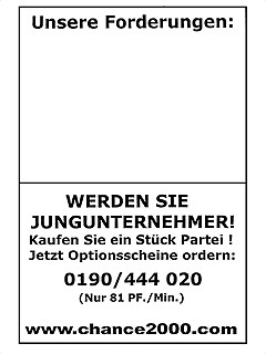 Christoph Schlingensief «Chance 2000»