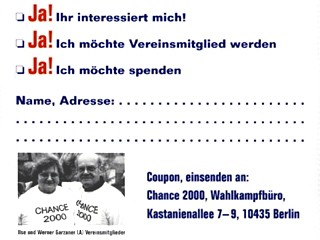 Christoph Schlingensief «Chance 2000»