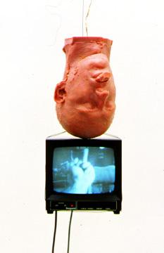 Bruce Nauman »Perfect Balance (Pink Andrew with plug hanging with T.V.)«
