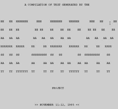 Norman White »Hearsay« | Generierter Text (Ausschnitt)