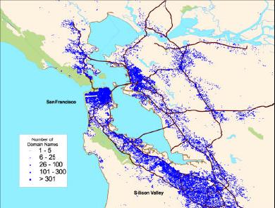 Martin Dodge «geographic location of domain name registrations»