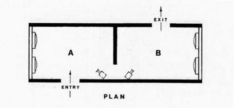 Dan Graham »Time Delay Room« | »Time Delay Room« Grundriss