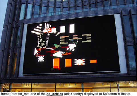 Giselle Beiguelman «Poetrica» | Berlin, Kudamm-Eck, billboard