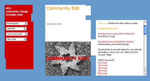 Christian Nold &laquo;Community Edit&raquo; | Screenshot Web site