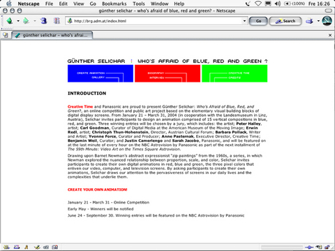 Günther Selichar «Who´s´Afraid of Blue, Red and Green?» | Who´s´Afraid of Blue, Red and Green? 1995/2004